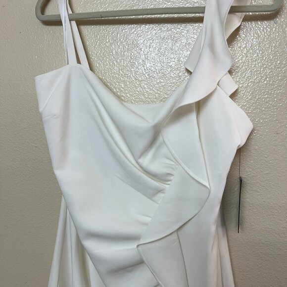 GUESS Spaghetti Strap Square Neck Short Cocktail Body Con Dress Sz 14 in White - Picture 3 of 10